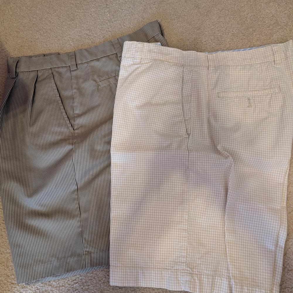 Izod Men's Checkered Golf Shorts Set, Dress Shorts, Size 36, EUC